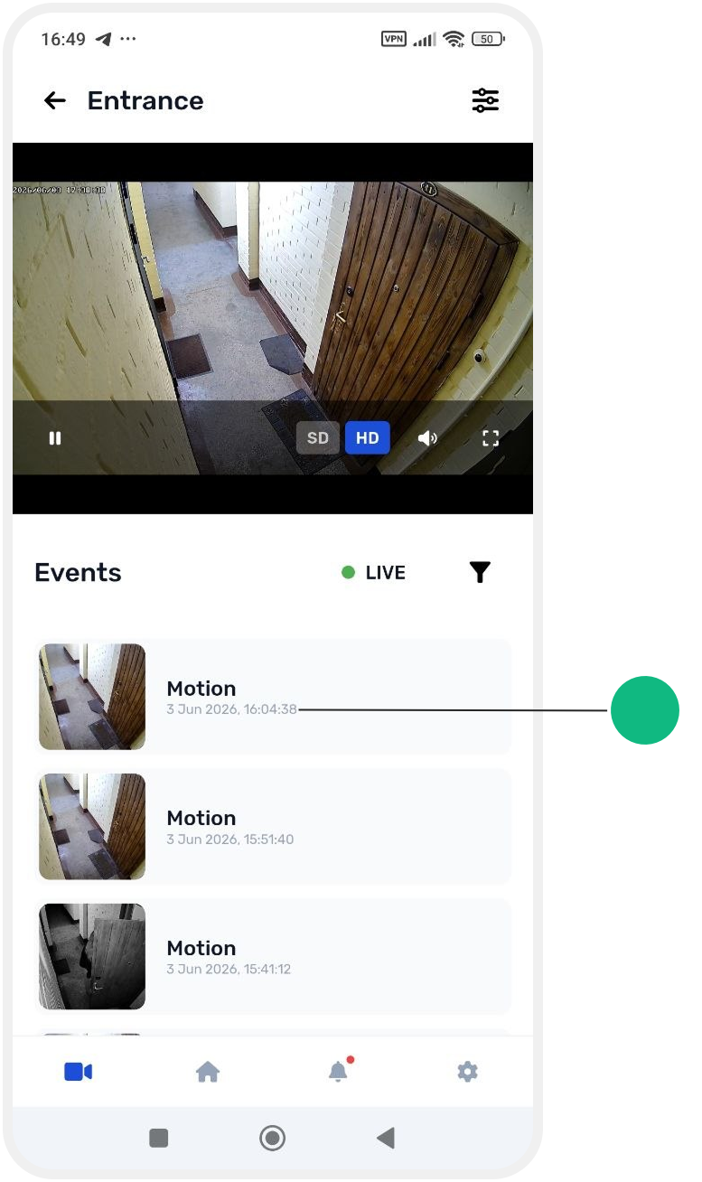 Camera events