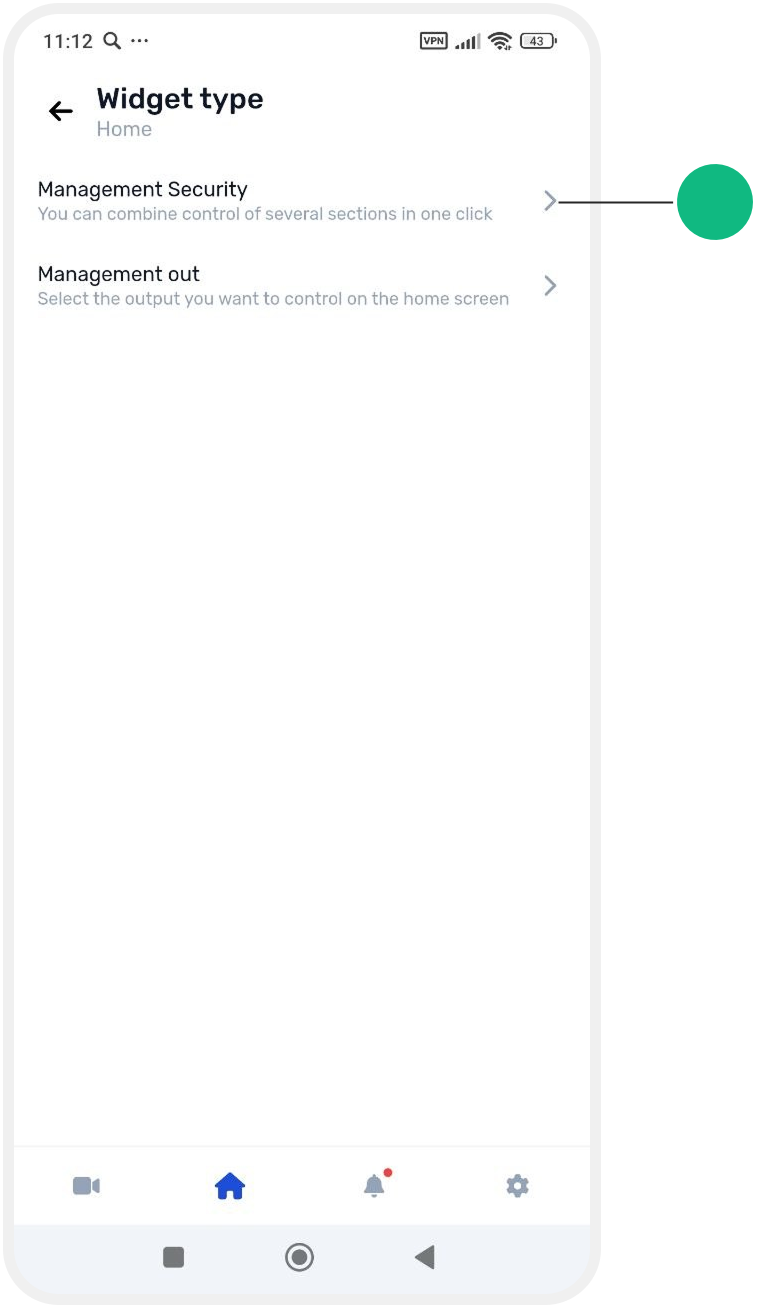 How to add a security control widget
