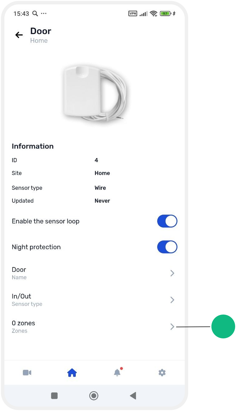 How to add a wired sensor in the app